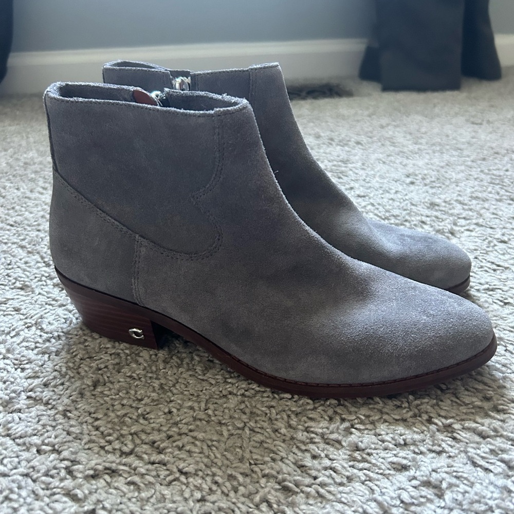 Coach Gray Suede Booties